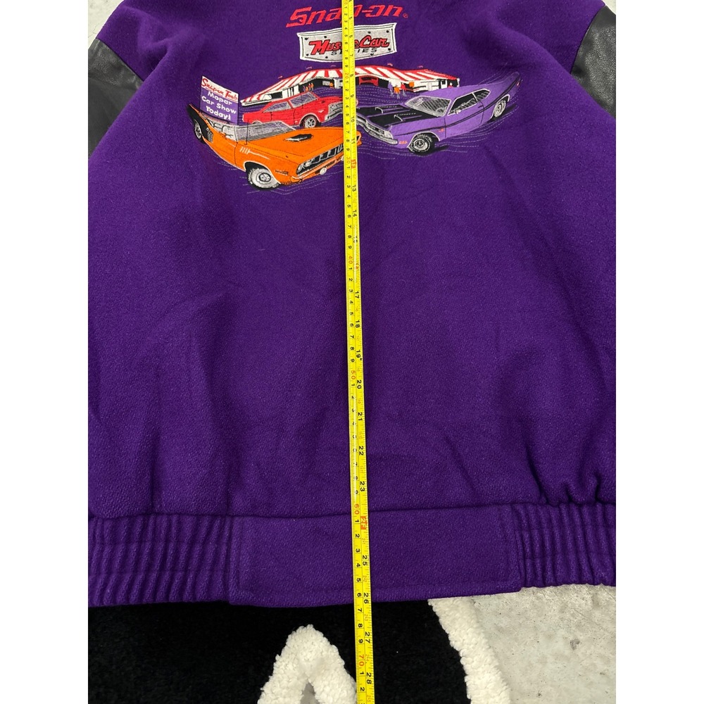 Vintage Choko Snap-on Mopar Muscle Car Series Varsity Jacket Purple Leather L - Picture 7 of 8
